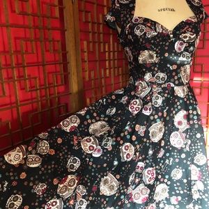 Hell Bunny Pin Up Skull Dress